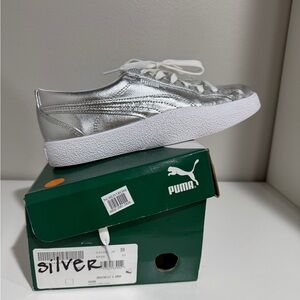 PUMA Metallic Silver Sneakers